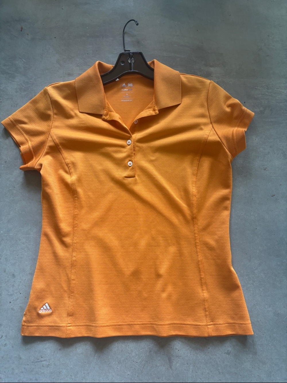 adidas Women's Orange Short-Sleeve Polo golf or tennis
